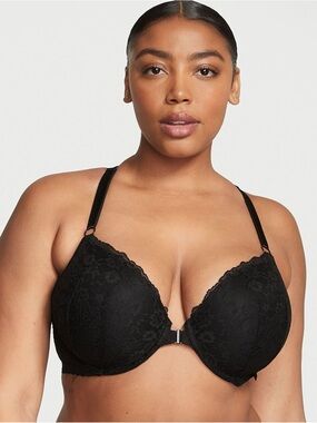 Victoria’s Secret Black Lace Racerback Bra 38B Demi Lightly Lined
